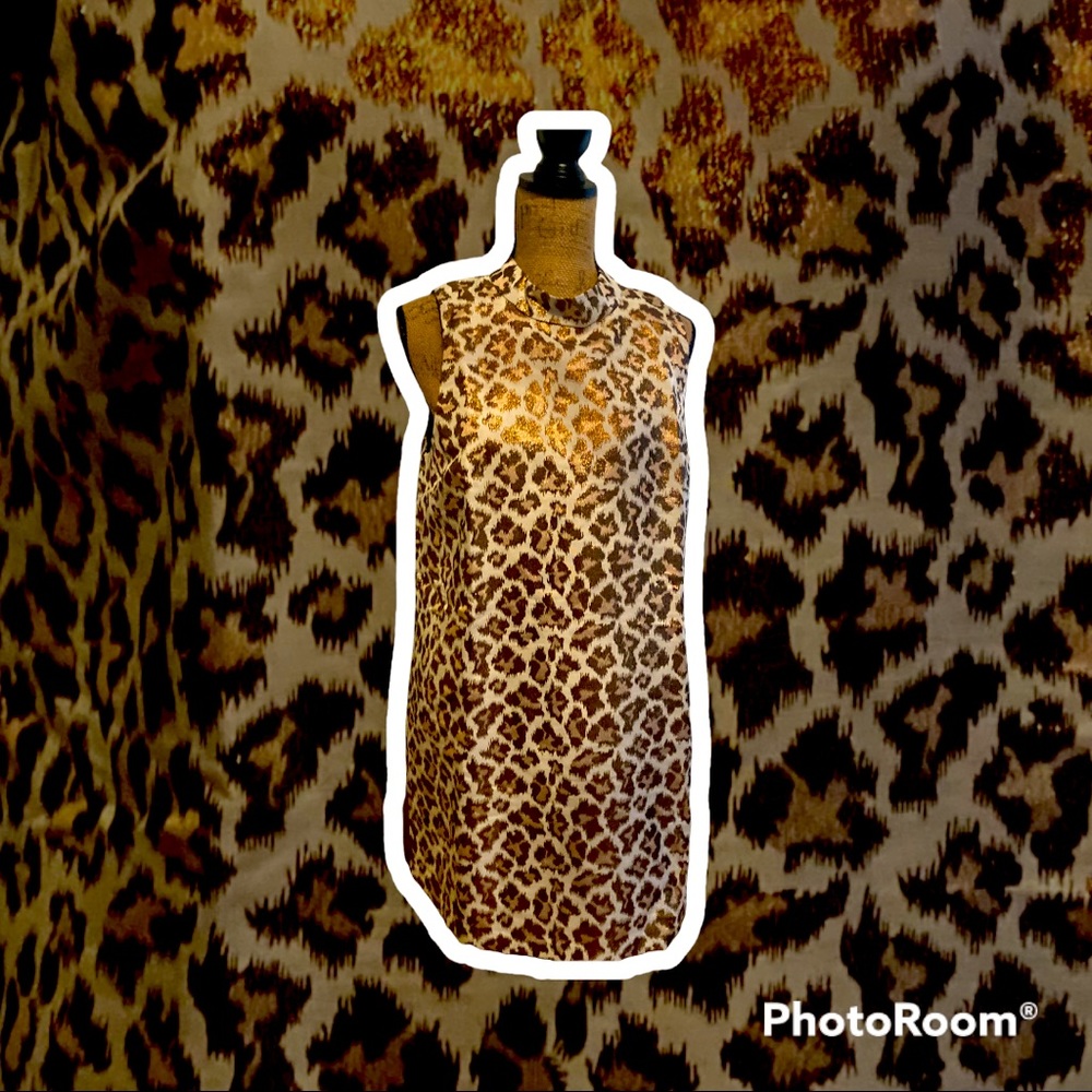VENUS Metallic Leopard Sleeveless Dress